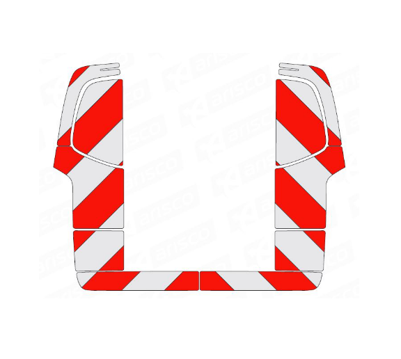 Achterkant Mercedes Vito 2018 Chevron Rood/Wit klasse 2 - Reflexfolie