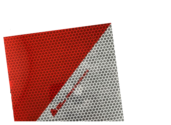 Reflecterende folie V-8000 Chevron Rood/Wit linkswijzend - Reflexfolie