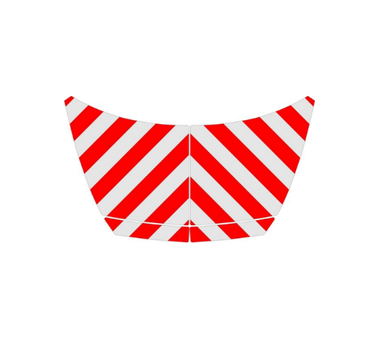 Motorkap Mercedes Vito 2018 Chevron Rood/Wit klasse 2 - Reflexfolie