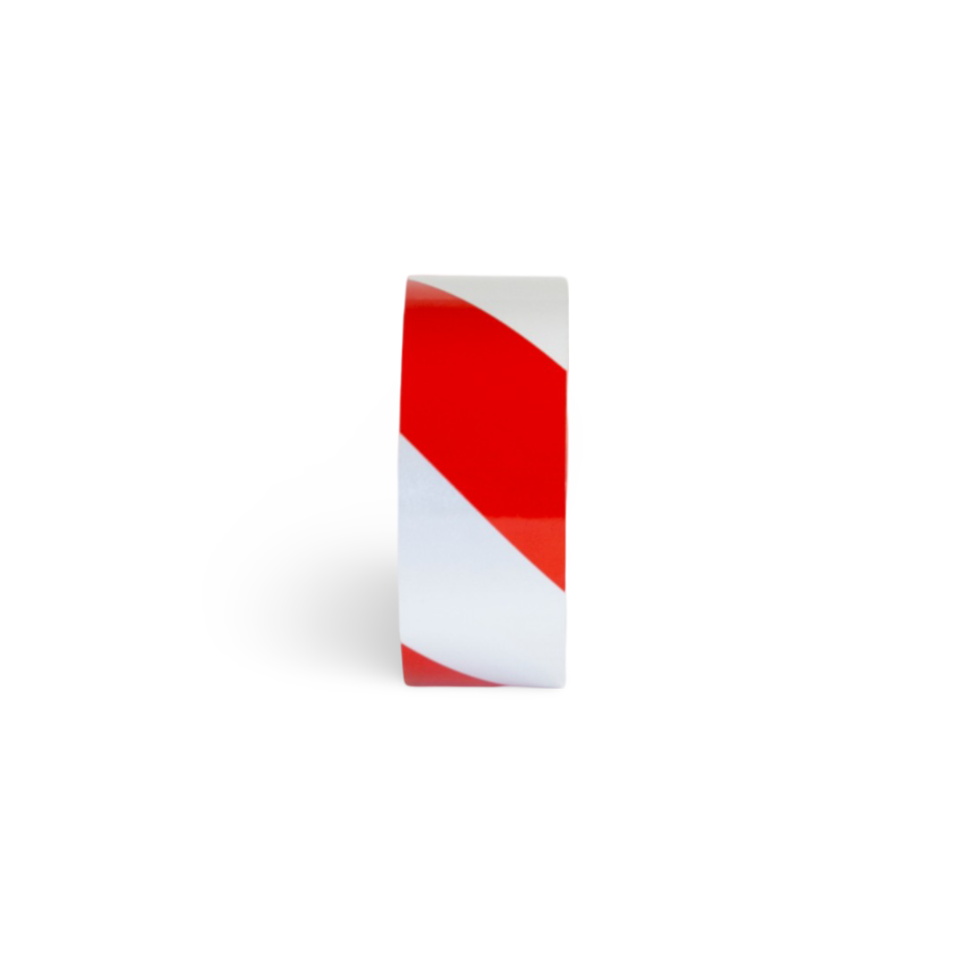 Markeringsband rood/wit rechtswijzend 50 mm - Reflexfolie