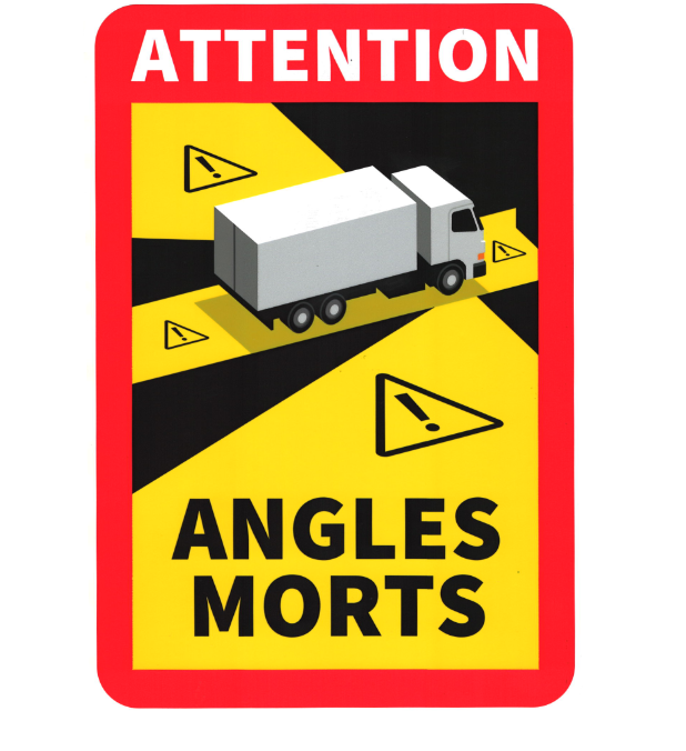 Dode hoek sticker vrachtwagen 170 x 250 mm