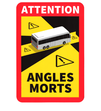 Dode hoek sticker bus 170 x 250 mm