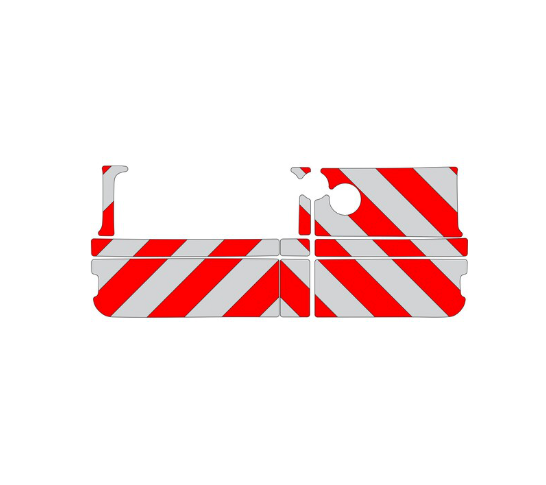 Achterkant Volkswagen Caddy 2021 Chevron Rood/Wit klasse 2 - Reflexfolie