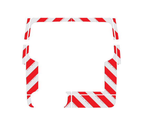 Achterkant Mercedes Sprinter H1 2018 Chevron Rood/Wit klasse 2 - Reflexfolie