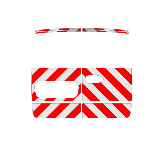 Achterkant Mercedes Vito 2018 Chevron Rood/Wit klasse 2 - Reflexfolie