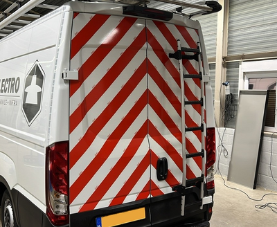 Reflecterende folie Chevron Rood/Wit klasse 1 - Reflexfolie