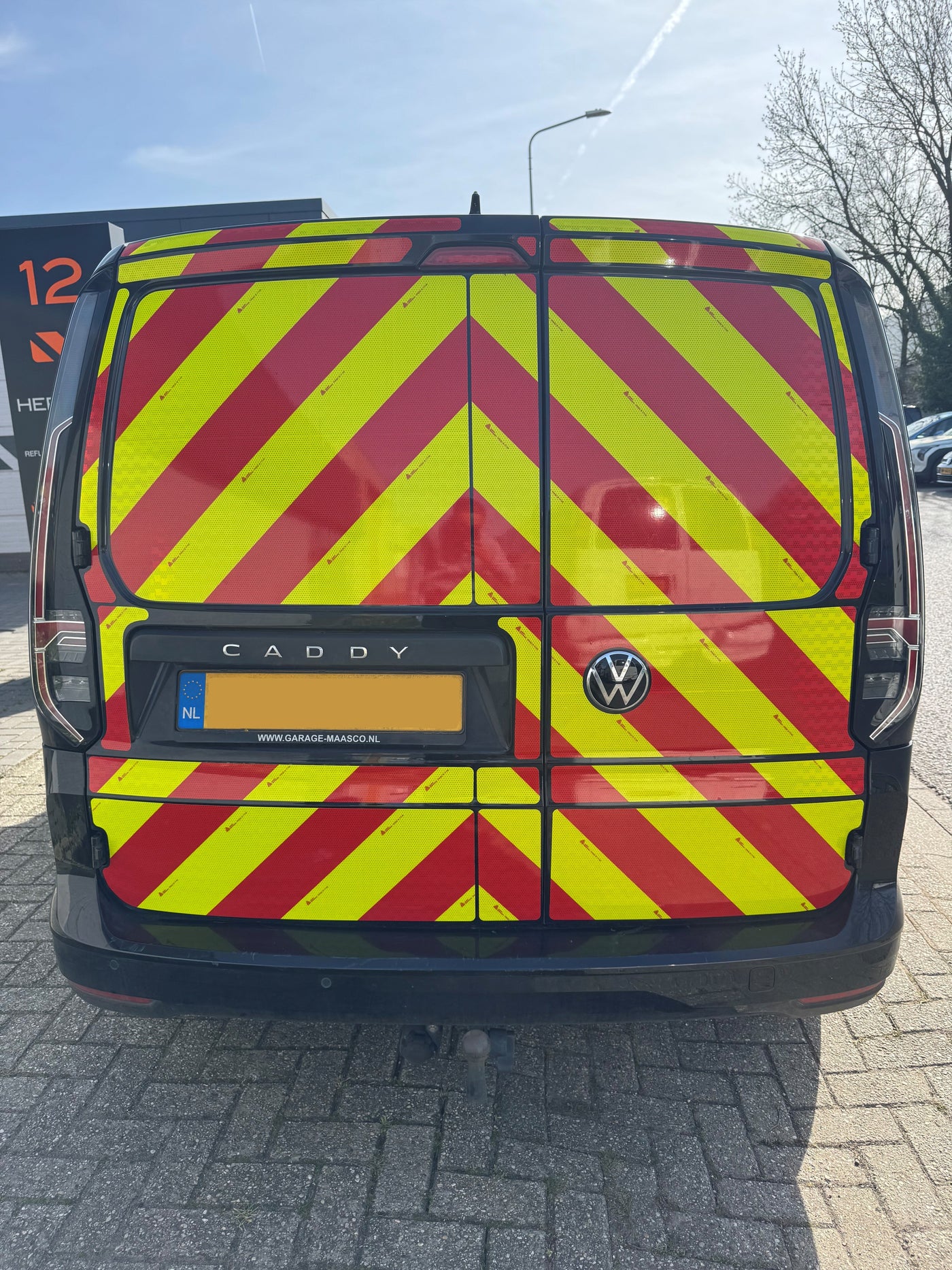 Reflecterende folie V-8013 Chevron Geel/Rood Rechtswijzend - Reflexfolie