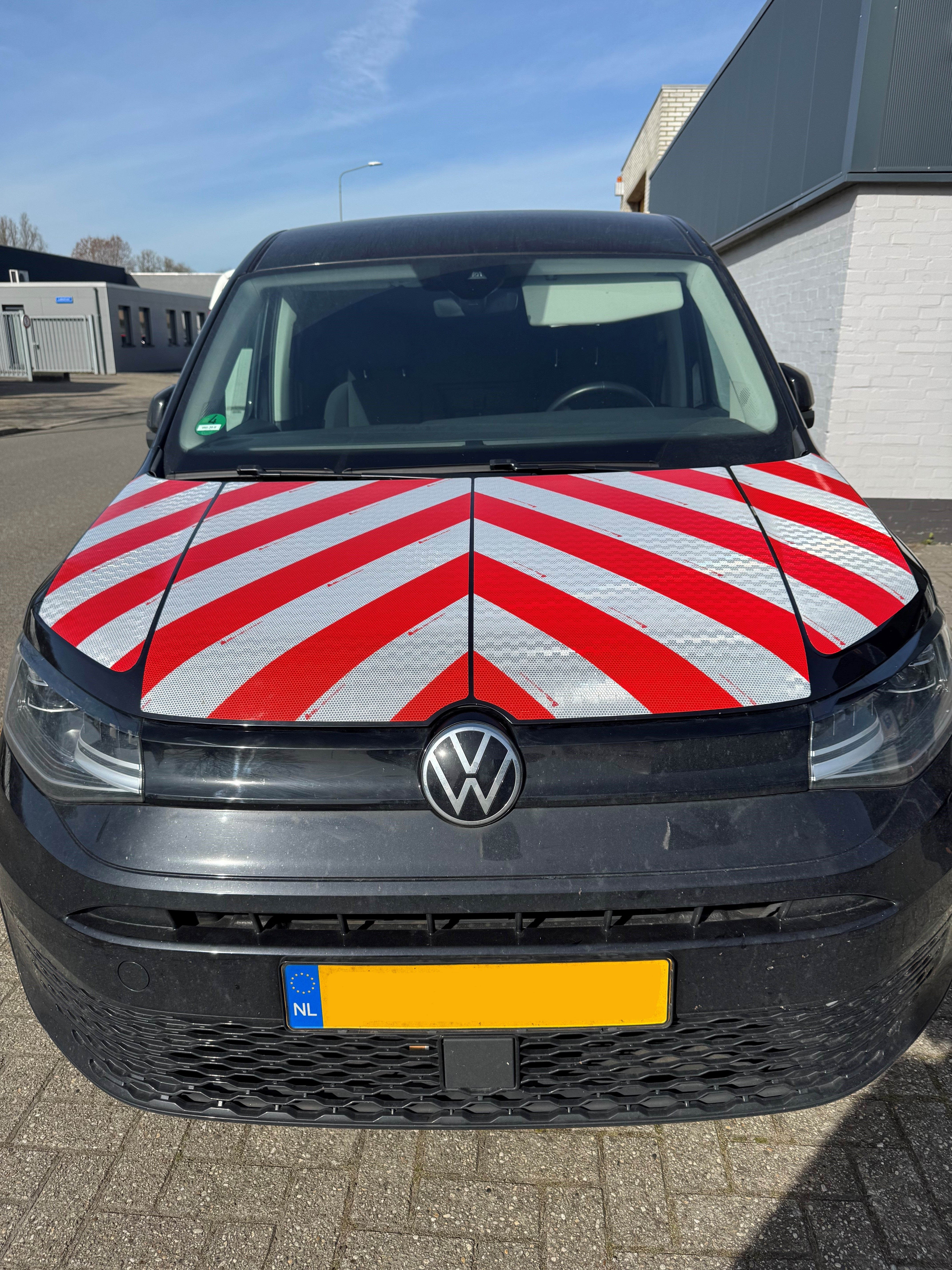 Reflecterende folie V-8000 Chevron Rood/Wit Rechtswijzend - Reflexfolie