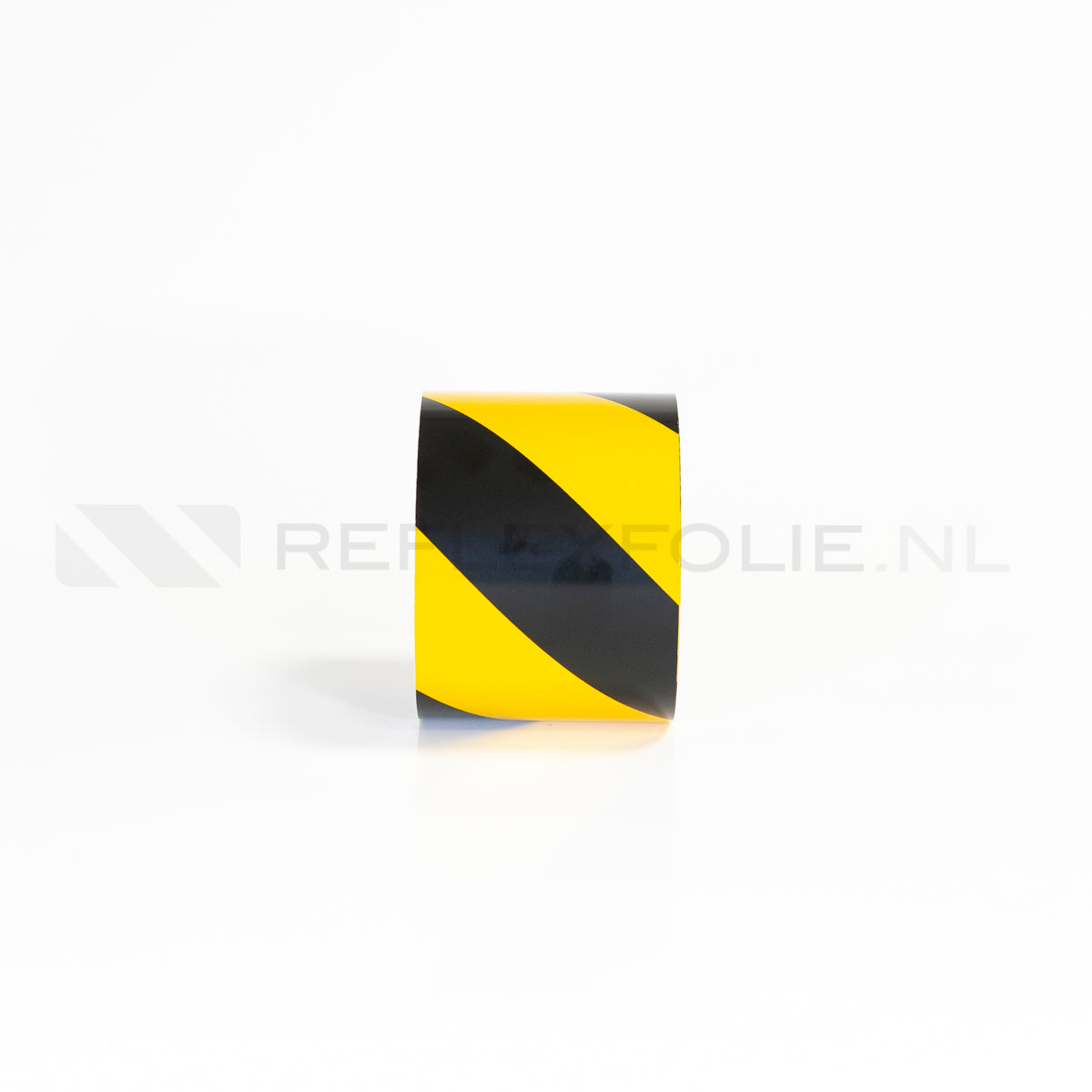 Markeringsband geel/zwart rechtswijzend 100 mm x 22,5 meter
