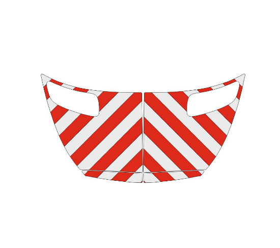 Motorkap Mercedes Sprinter 2018 Chevron Rood/Wit klasse 2 - Reflexfolie