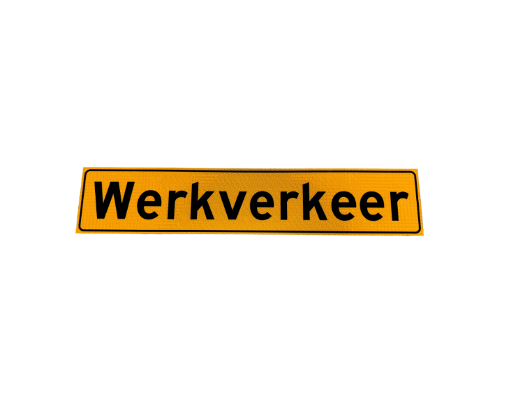 Sticker WERKVERKEER op magneet Reflecterend klasse 3 - Reflexfolie