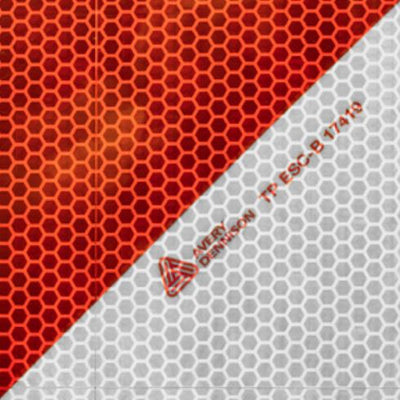 Achterkant Mercedes Vito 2018 Chevron Rood/Wit klasse 2 - Reflexfolie