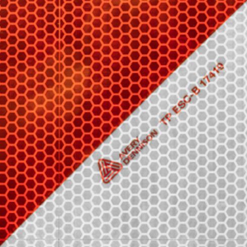 Achterkant Mercedes Vito 2018 Chevron Rood/Wit klasse 2 - Reflexfolie